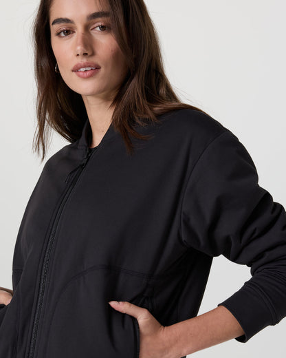 Halo Basin Bomber Women's Solid Black Jacket - Vuori
