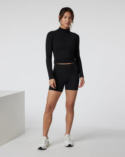 Vuori AllTheFeels Long Sleeve Mock Black - Vuori