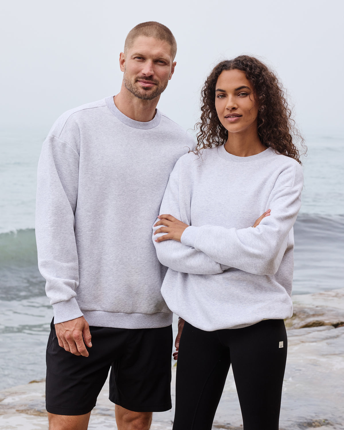 Restore Oversized Crew 2.0 Pale Grey Heather - Vuori