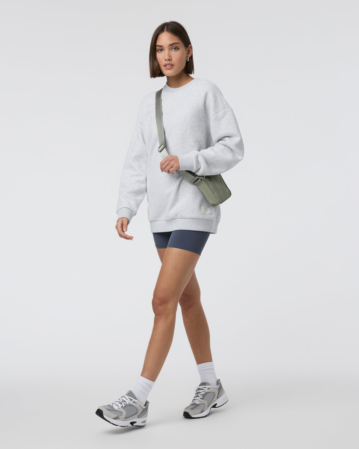 Restore Oversized Crew 2.0 Pale Grey Heather - Vuori