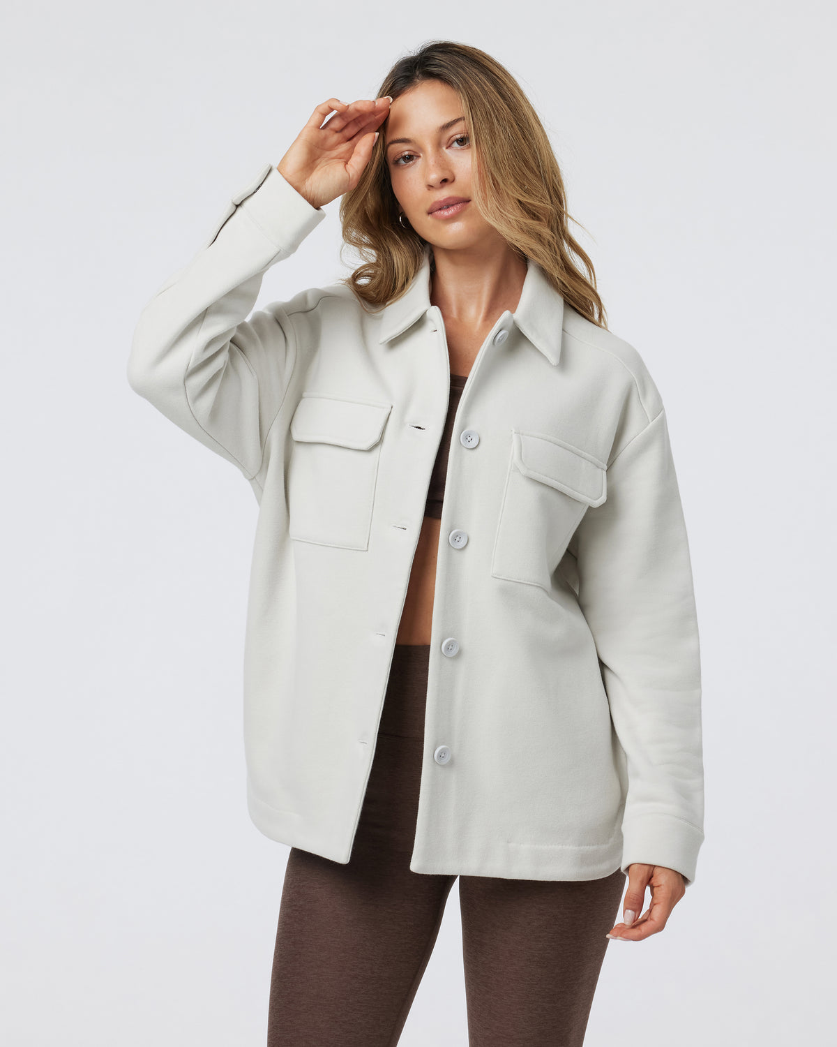 Restore Shirt Jacket Salt French Terry Shirt - Vuori