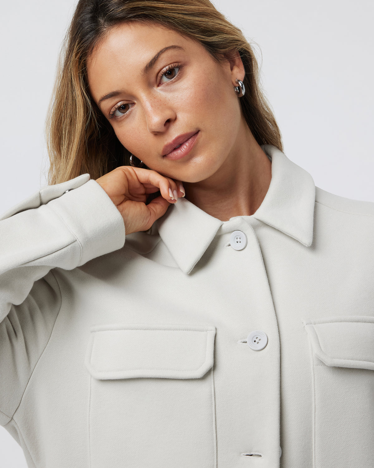Restore Shirt Jacket Salt French Terry Shirt - Vuori