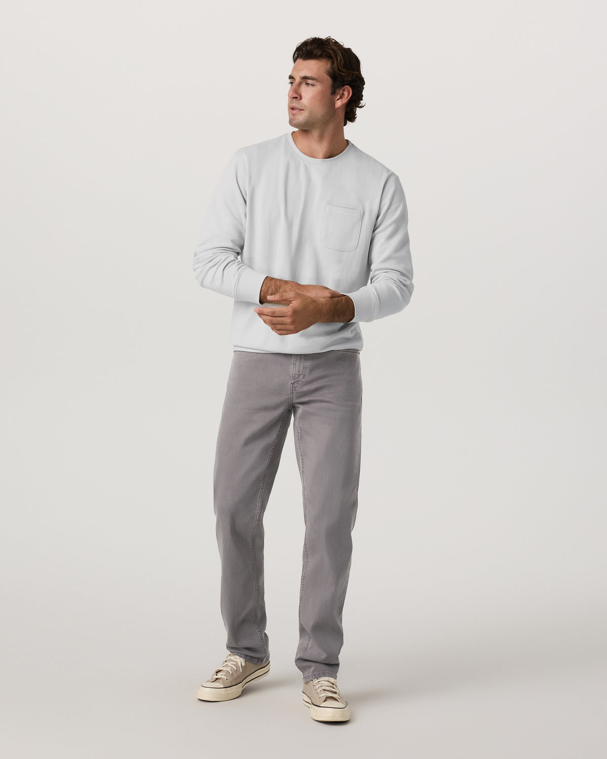 Benton Stretch Twill Pant Classic Fit 32" Cavern Grey Jeans - Vuori