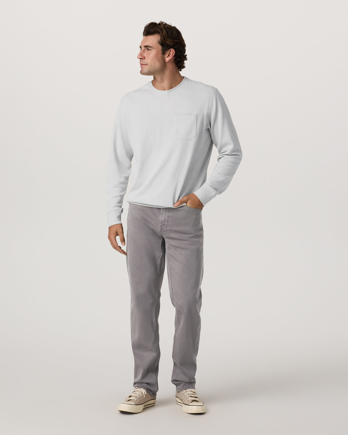 Benton Stretch Twill Pant Classic Fit 30" Cavern Grey Jeans - Vuori