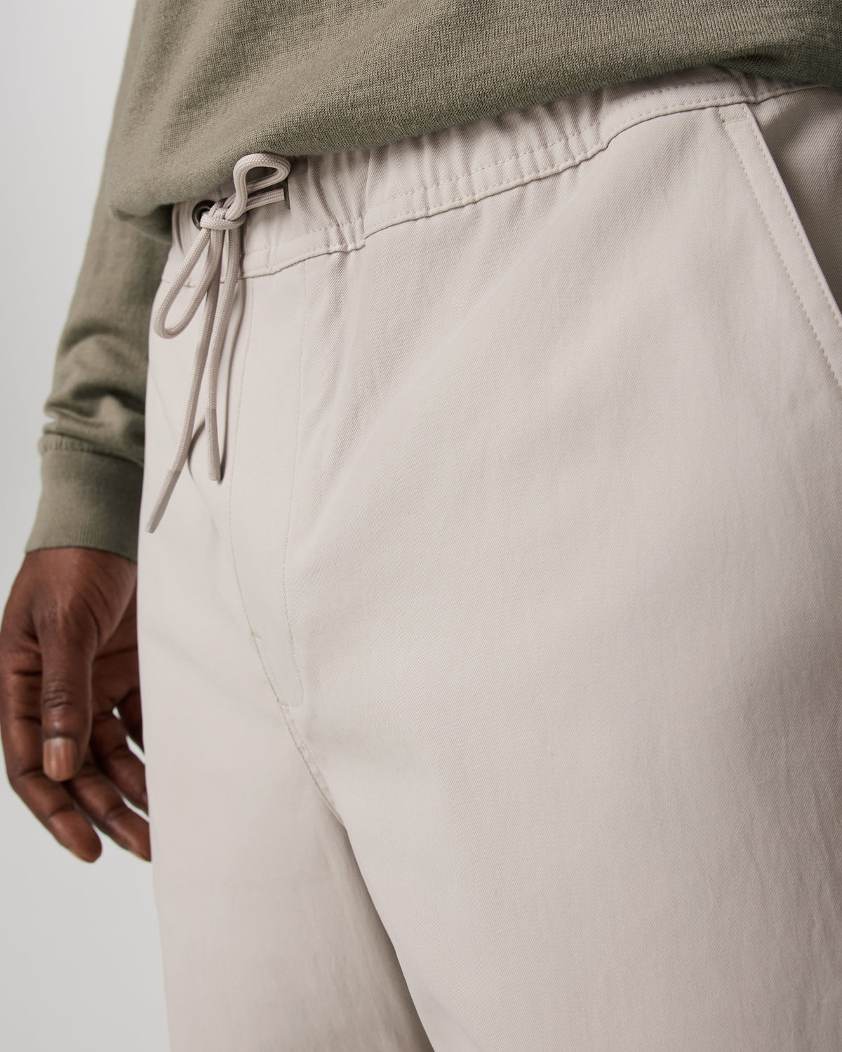 Men's Cascade Elastic Waist Trouser Classic Fit 30" Pewter - Vuori
