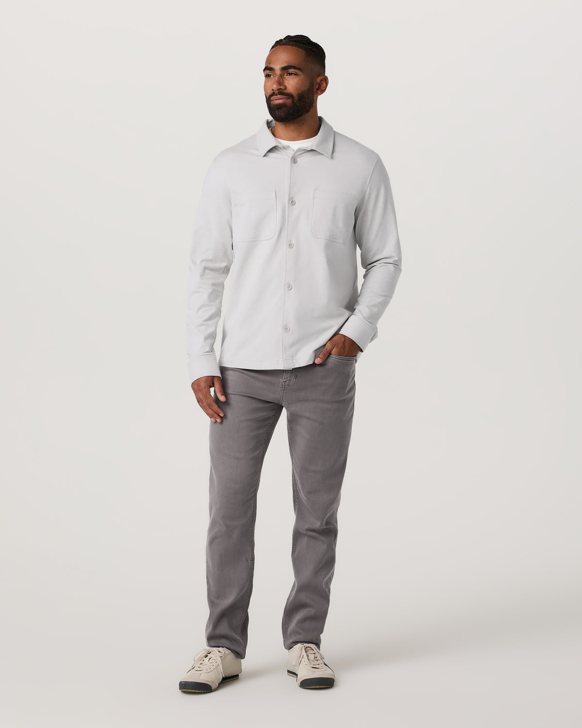 Benton Stretch Twill Pant Athletic Slim Fit 32" Cavern Grey - Vuori