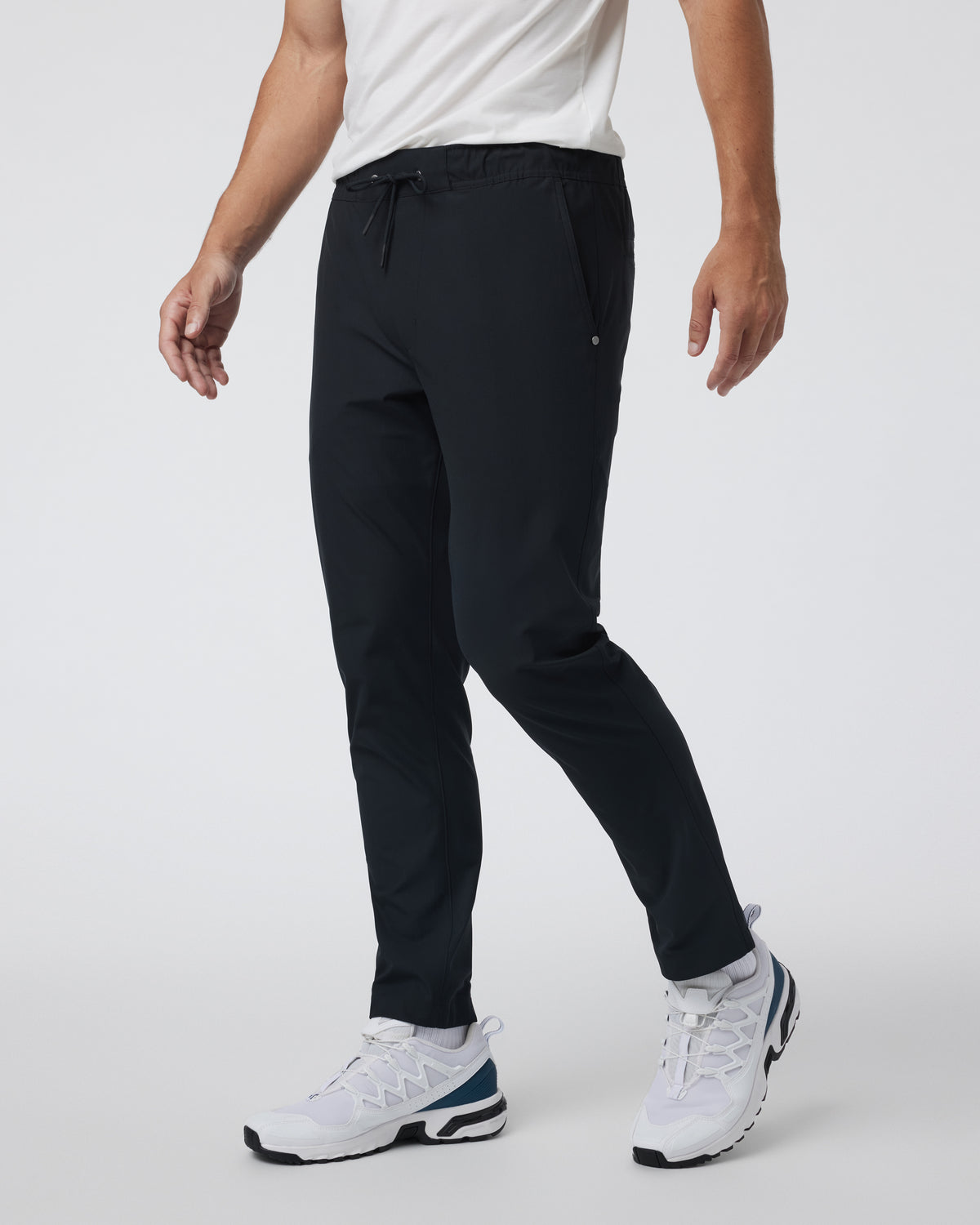 Meta Elastic Waist Pant Black 5-Pocket Stretch Pants - Vuori