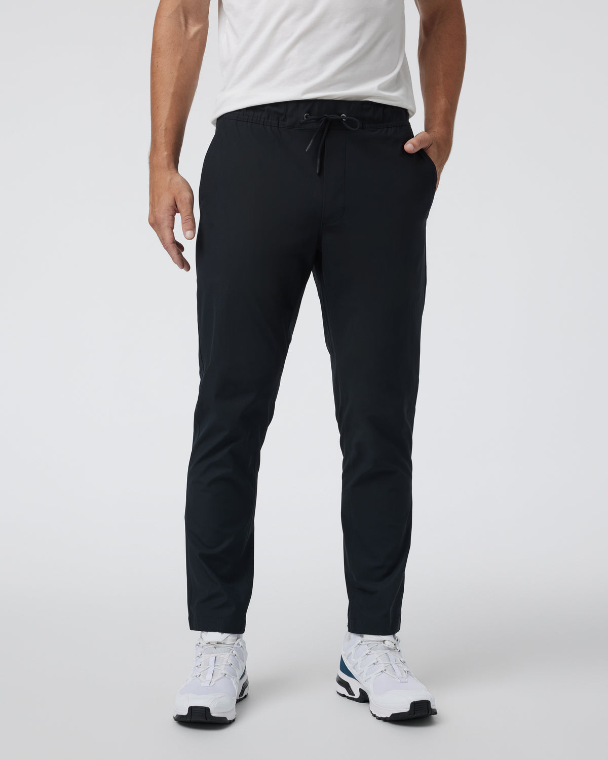Meta Elastic Waist Pant Black 5-Pocket Stretch Pants - Vuori