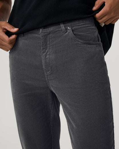 Optimist 5 Pocket Cord Pant Athletic Slim Fit Charcoal - Vuori