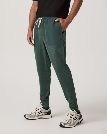 Men's Sunday Mixed Media Jogger 28" Agate Green Heather - Vuori