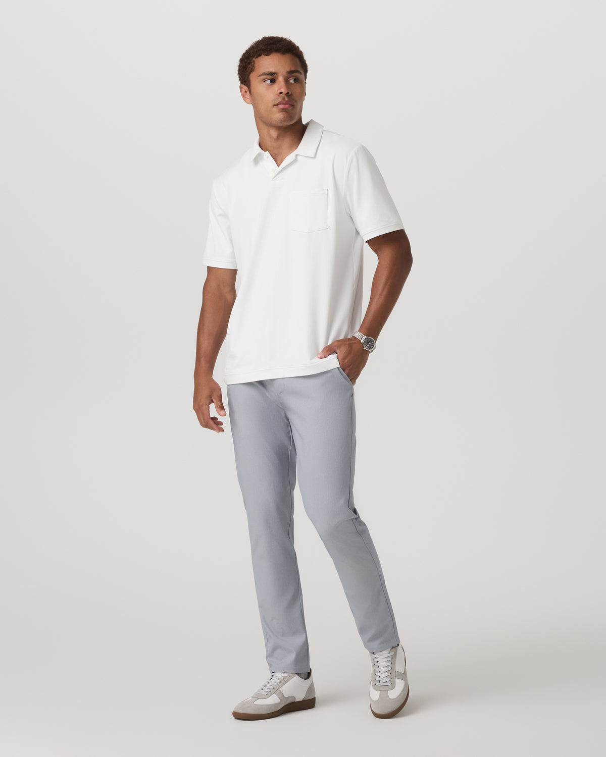 Cascade Tech Chino Athletic Slim Fit 32" Heather Grey - Vuori