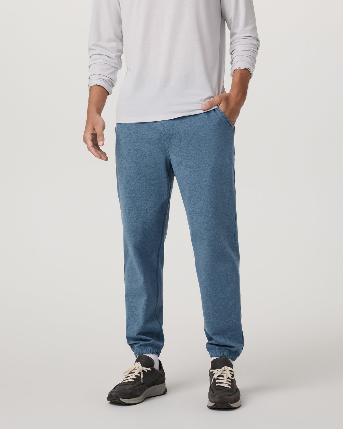 Men's Coronado Sweatpant 30" Pool Blue Heather - Vuori