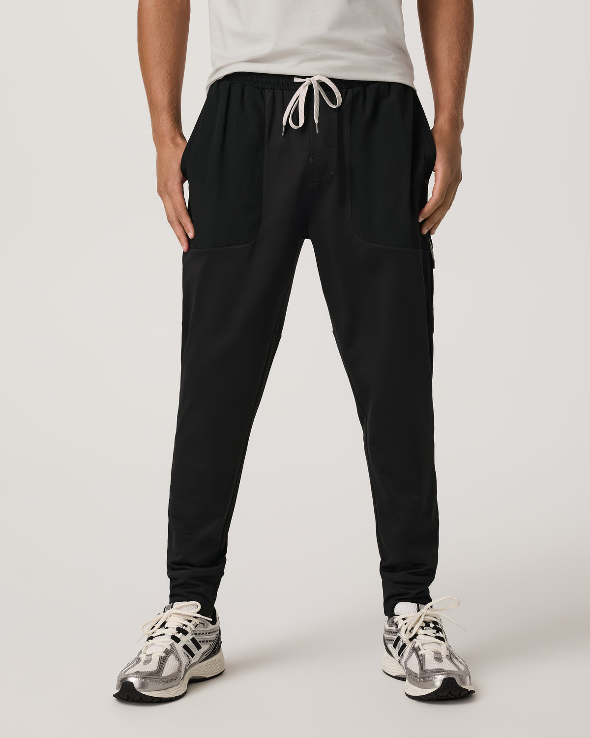Sunday Mixed Media Jogger 28" Men's Black Joggers - Vuori