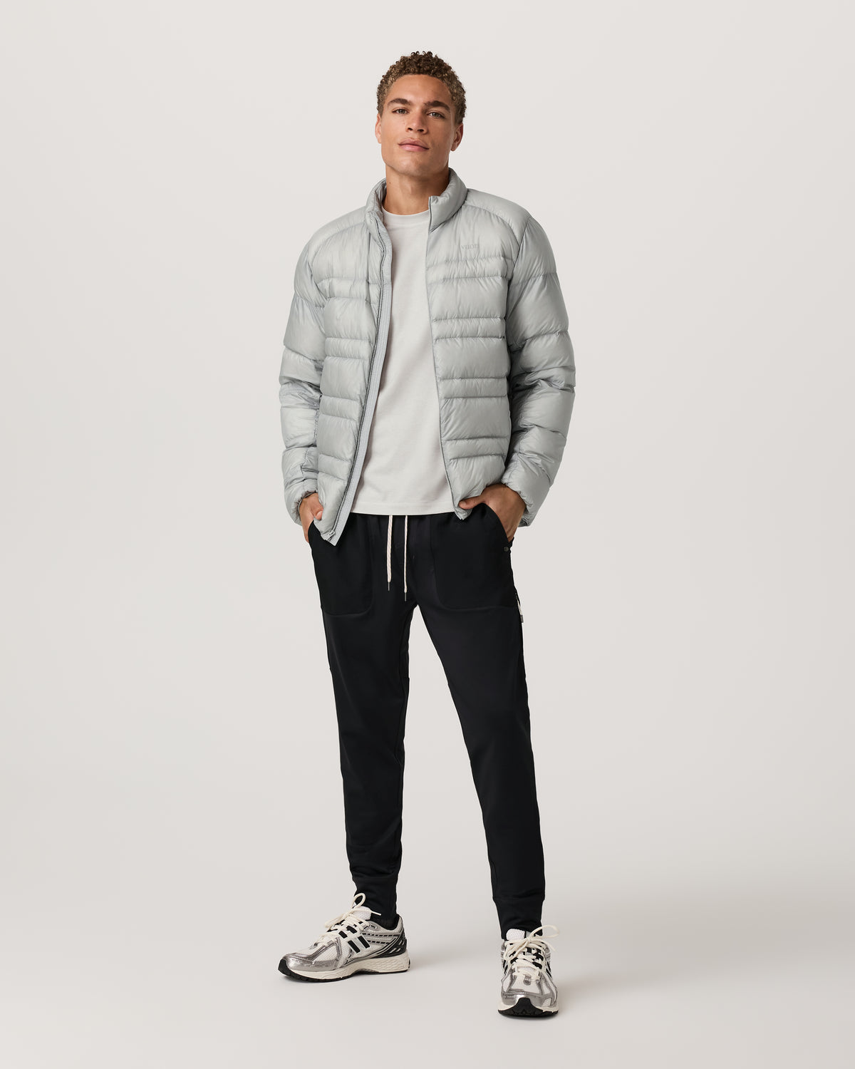 Sunday Mixed Media Jogger 28" Men's Black Joggers - Vuori