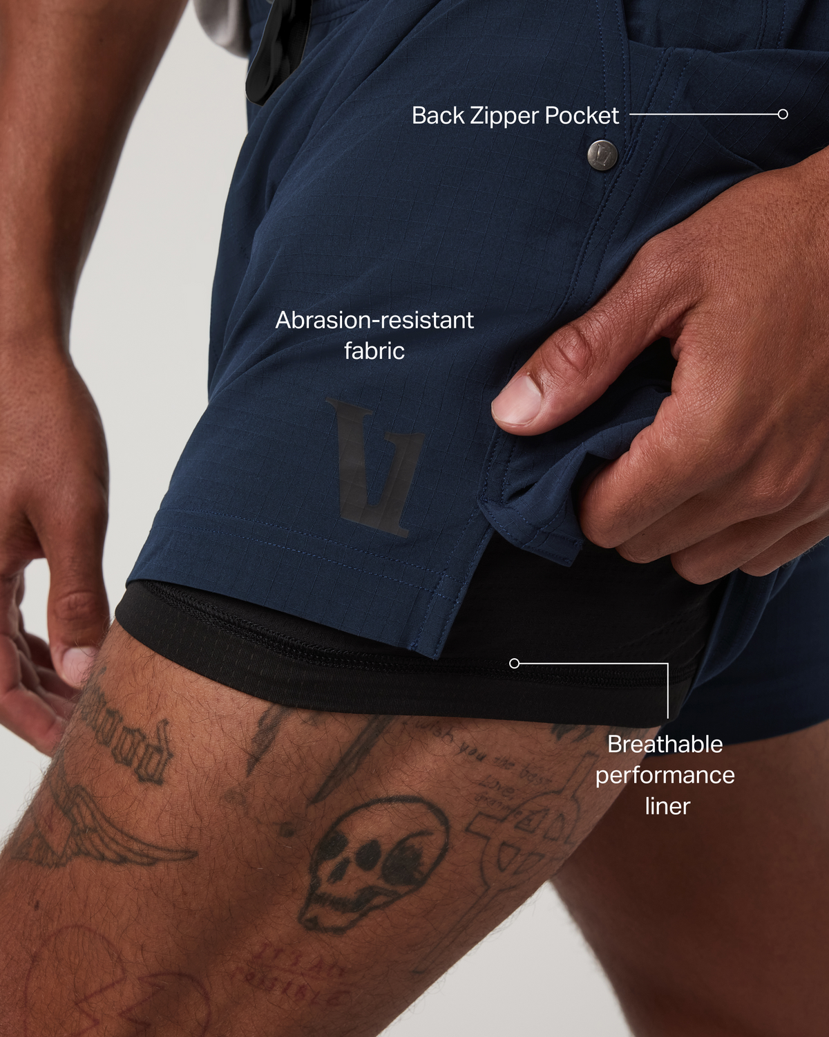 HardKore Short Lined 5" Men's Ink Performance Shorts - Vuori