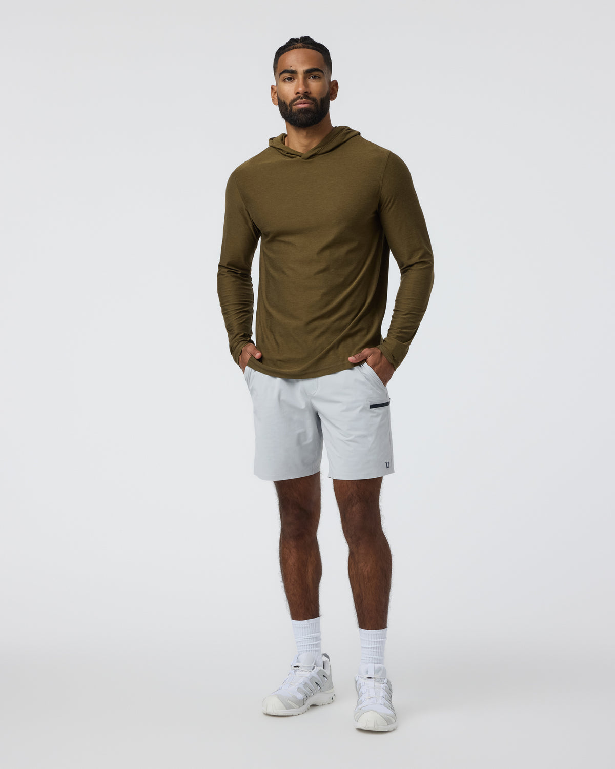 Grafton Short Unlined Classic Fit 7" Sky Grey - Vuori