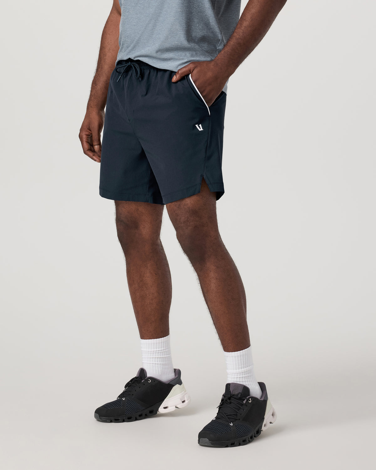 Crosscourt Short Unlined 7" Men's Navy Tennis Shorts - Vuori