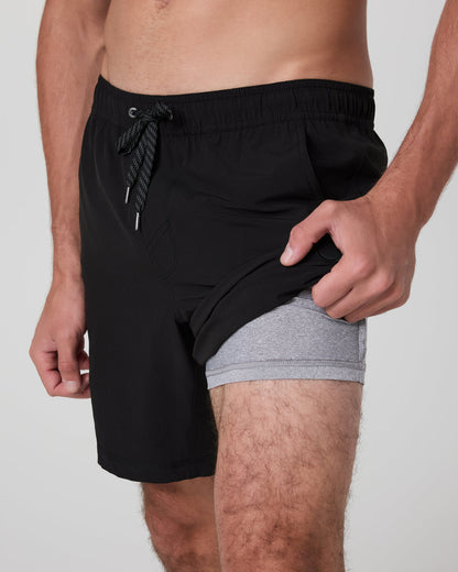 Kore Short Lined 7" Men's Black Tonal Athletic Shorts - Vuori