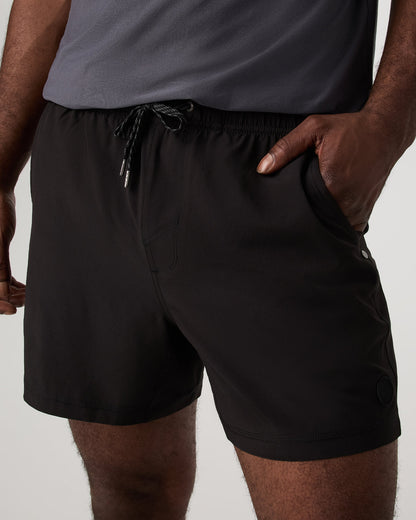Kore Short Lined 5" Black Tonal Athletic Shorts - Vuori