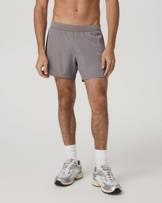 Qualify Short Lined 5" Men's Smokey Grey Athletic Shorts - Vuori