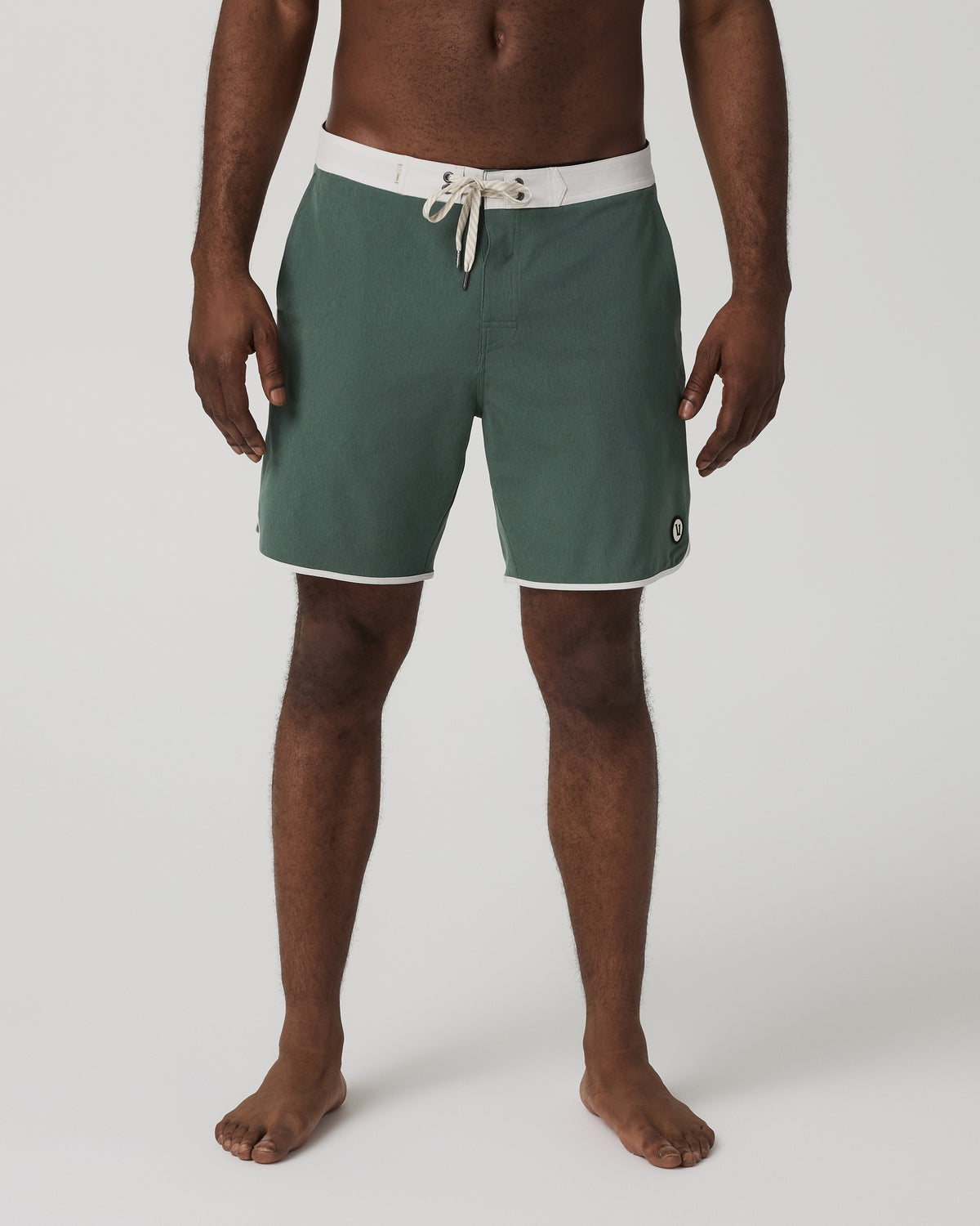 Men's Cruise Boardshort 7" Agate Green Linen Texture - Vuori
