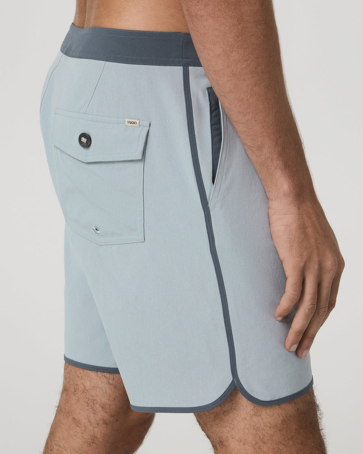 Cruise Boardshort 7" Men's Blue Haze Linen Swim Shorts - Vuori