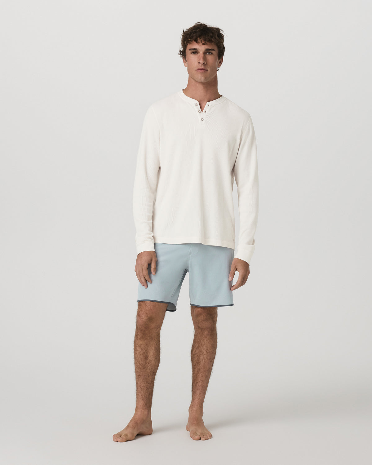 Cruise Boardshort 7" Men's Blue Haze Linen Swim Shorts - Vuori