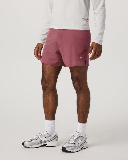 Qualify Short Lined 5" Men's Berry Performance Shorts - Vuori
