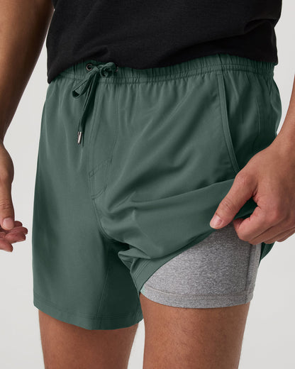 Kore Short Lined 5" Men's Agate Green Athletic Shorts - Vuori
