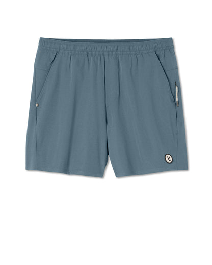 Maverick Volley Short Lined Men's Blue Sea Hybrid Shorts - Vuori