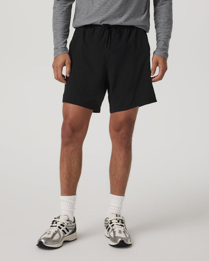 HardKore Short Lined 7" Men's Black Performance Shorts - Vuori