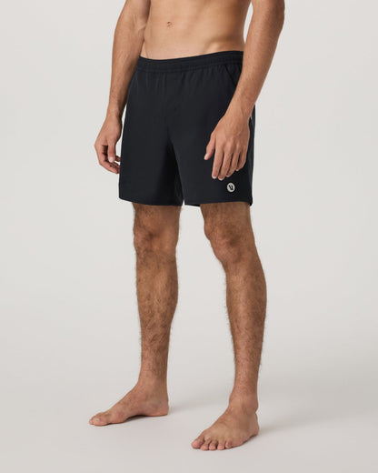 Maverick Volley Short Lined Men's Black Swim Shorts - Vuori