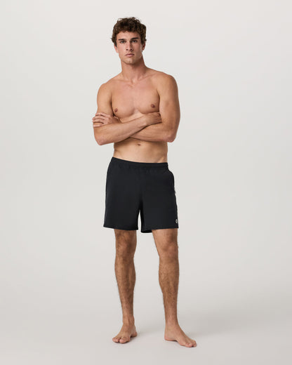 Maverick Volley Short Lined Men's Black Swim Shorts - Vuori
