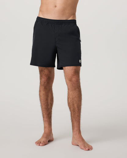 Maverick Volley Short Lined Men's Black Swim Shorts - Vuori
