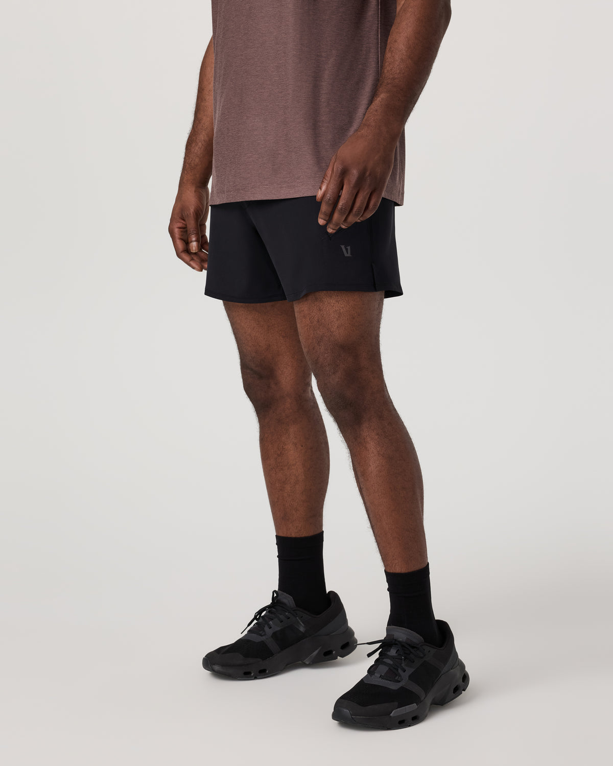 Qualify Short Lined 5" Men's Black Performance Shorts - Vuori