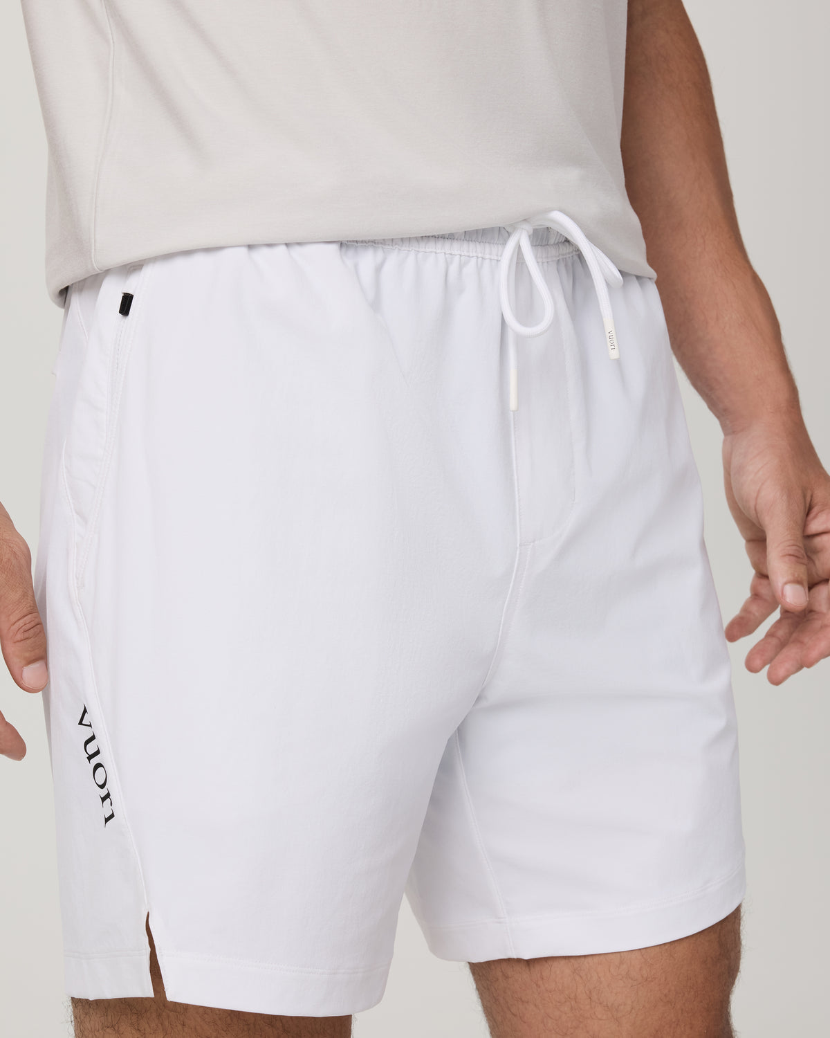 Crosscourt Short Unlined 7" Men's White Tennis Shorts - Vuori