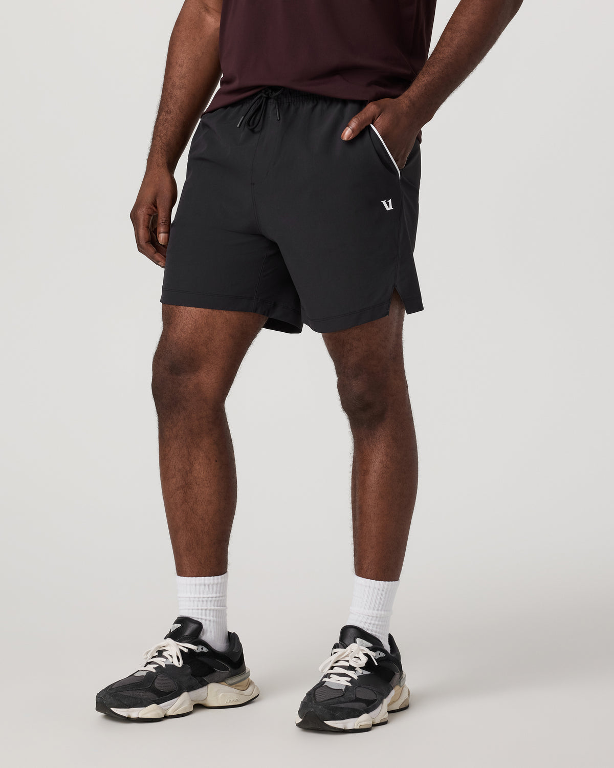 Crosscourt Short Unlined 7" Men's Black Tennis Shorts - Vuori