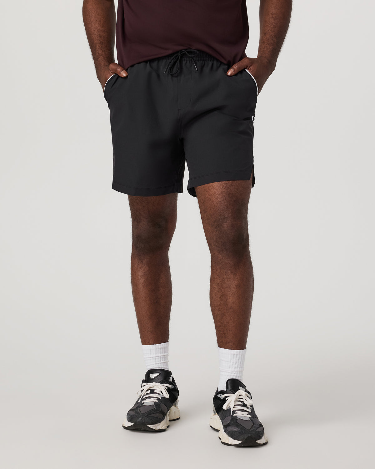 Crosscourt Short Unlined 7" Men's Black Tennis Shorts - Vuori
