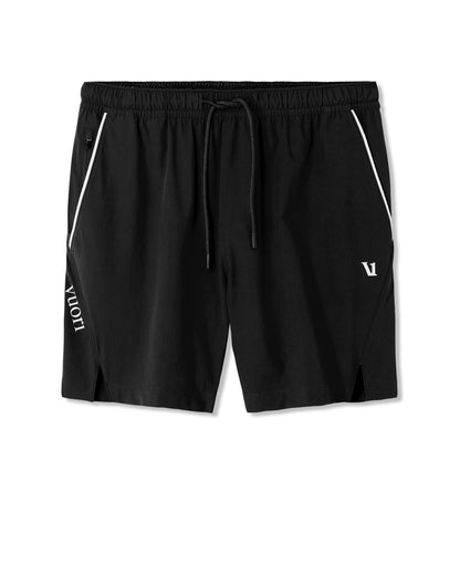 Crosscourt Short Unlined 7" Men's Black Tennis Shorts - Vuori