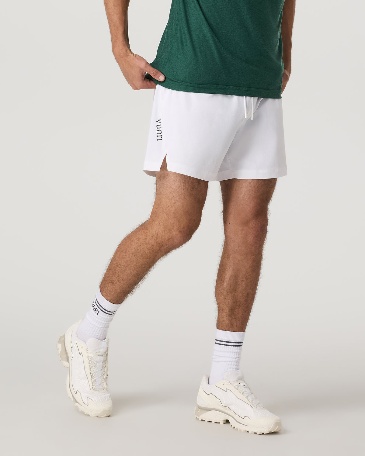 Crosscourt Short Unlined 5" Men's White Tennis Shorts - Vuori