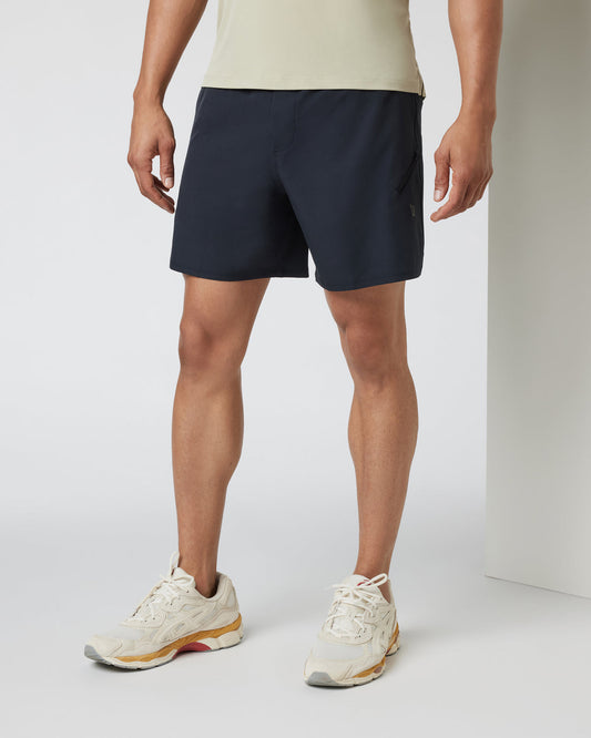 Qualify Run Short Lined 6" Men's Black Run Shorts - Vuori