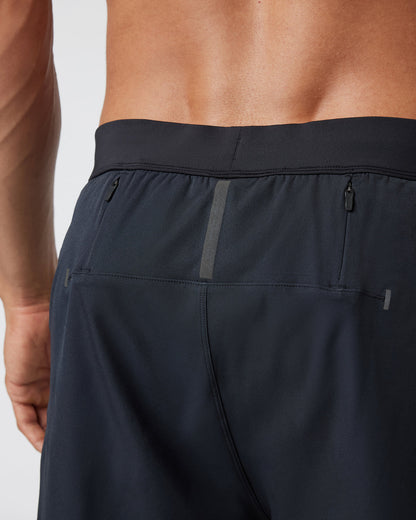 Qualify Run Short Lined 6" Men's Black Run Shorts - Vuori