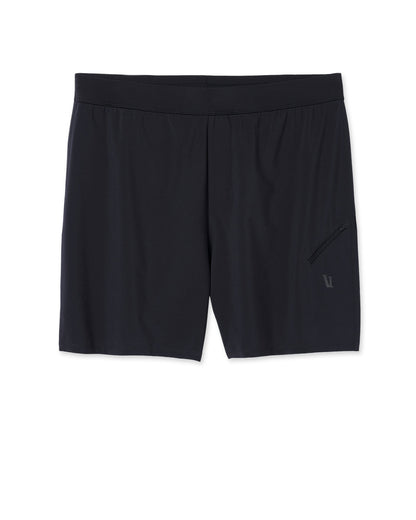Qualify Run Short Lined 6" Men's Black Run Shorts - Vuori