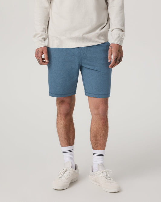 Coronado Short 8" Men's Pool Blue Heather Lounge Short - Vuori