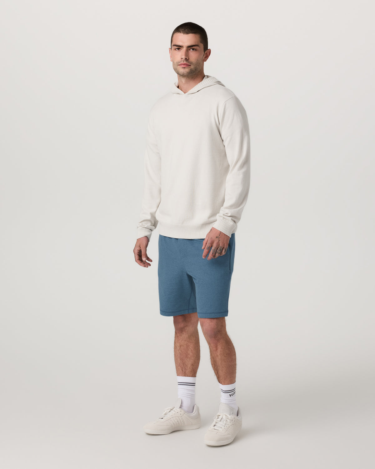 Coronado Short 8" Men's Pool Blue Heather Lounge Short - Vuori