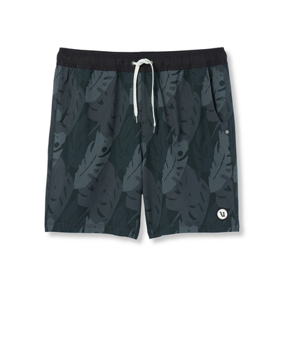 Kore Short Lined 7" Men's Black Leaves Athletic Shorts - Vuori