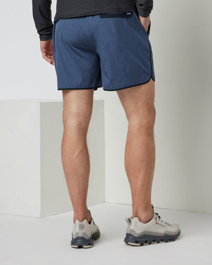 Banks Short 5" Azure Linen Texture - Vuori