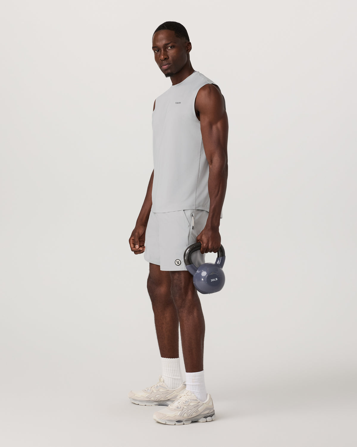 Maverick Volley Short Lined Men's Sky Grey Swim Shorts - Vuori