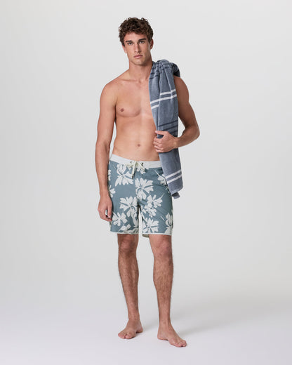 Cruise Boardshort Dusty Blue Plumeria - Vuori