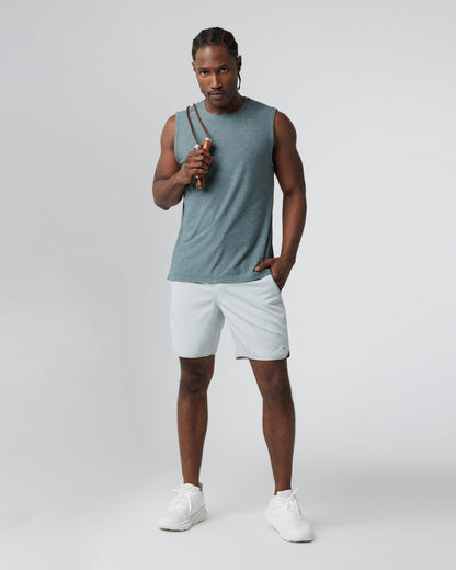 Banks Short Sky Grey Linen Texture Active Shorts - Vuori